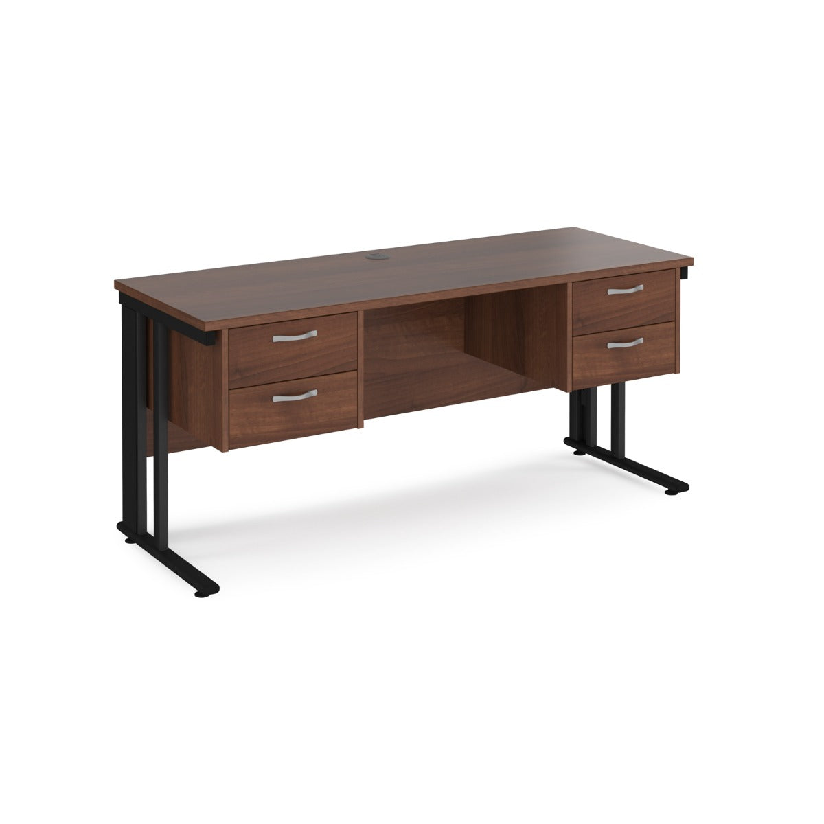 Maestro 600mm Deep Straight Cable Management Leg Office Desk with Two & Two Drawer Pedestal